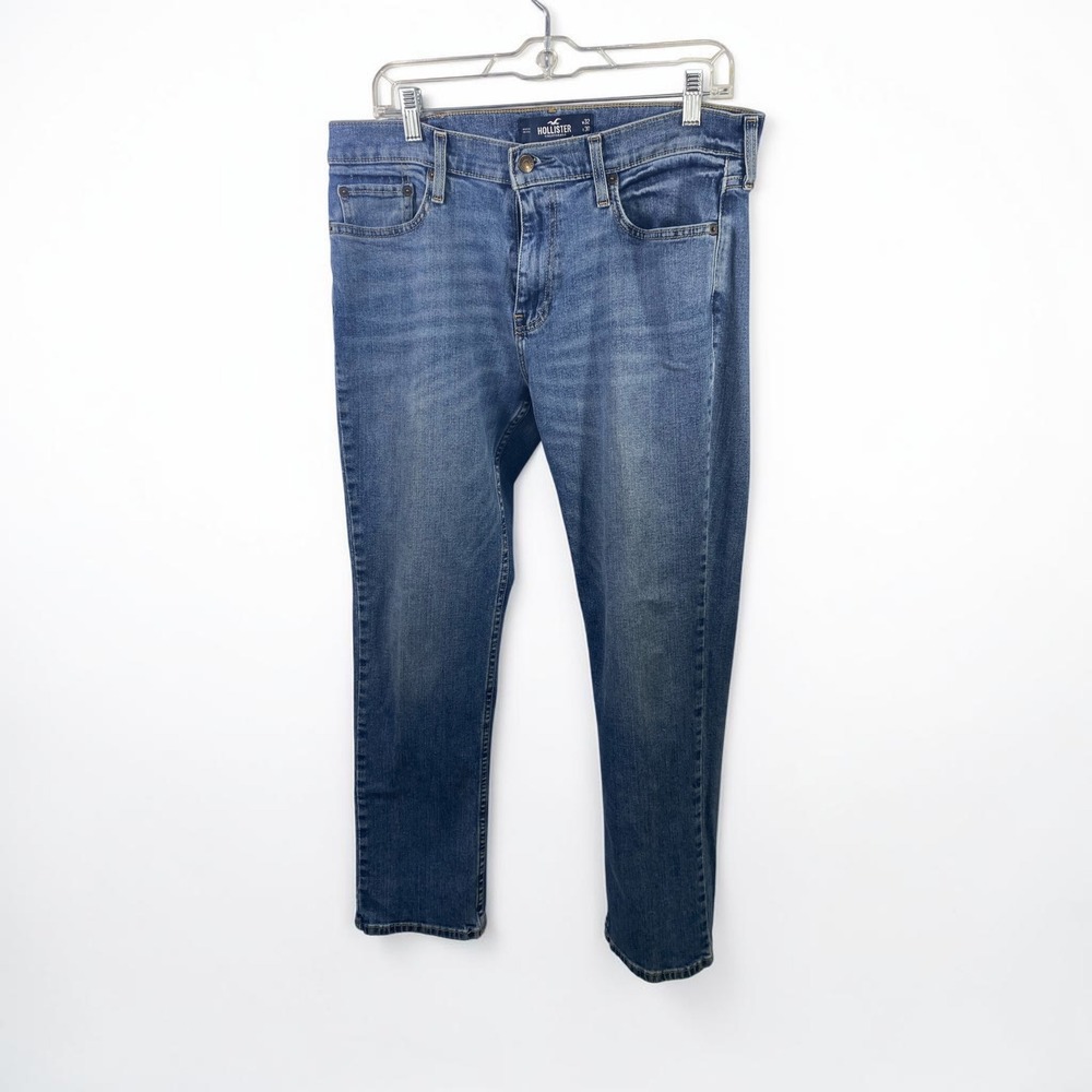 Hollister Epic Flex Slim Straight Jeans Mens 32x30 Medium Wash Blue Denim